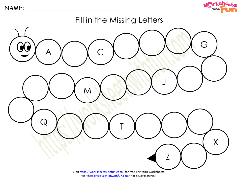 English - Preschool: Missing Letters Worksheet 2